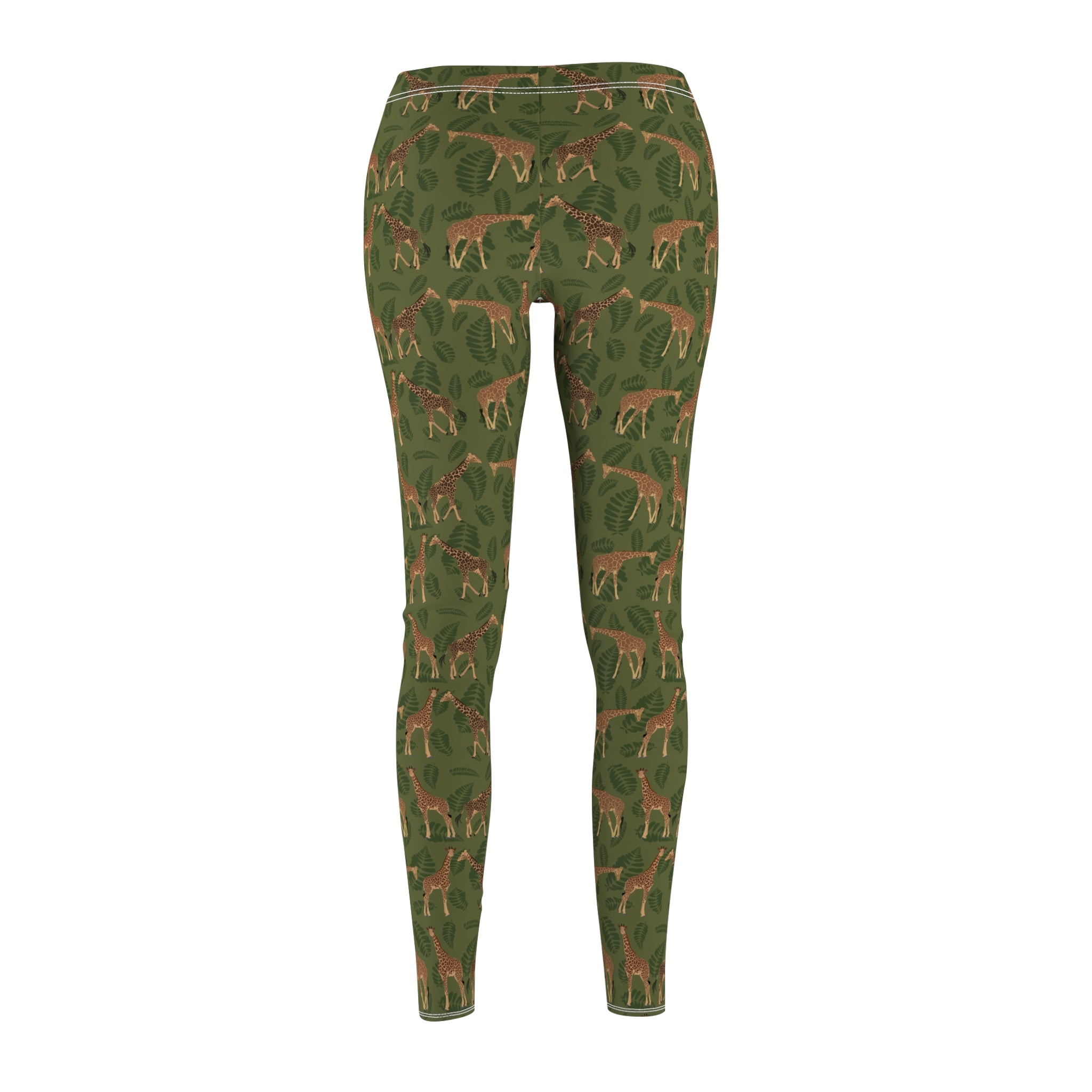 Women's Cut & Sew Casual Leggings - Giraffes