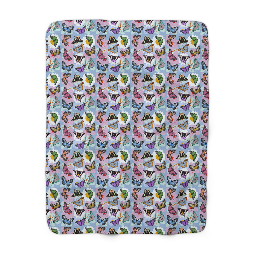 Sherpa Fleece Blanket - Butterflies