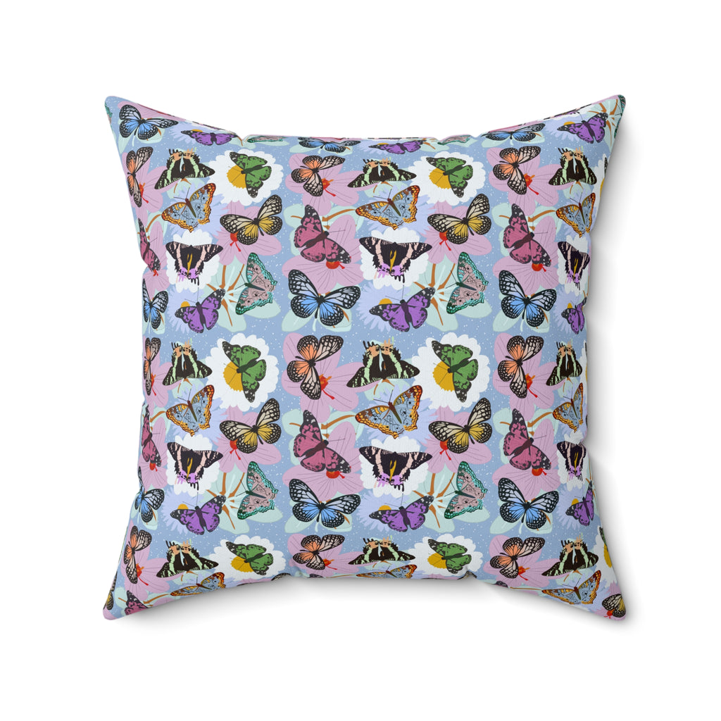 Spun Polyester Square Pillow - Butterflies