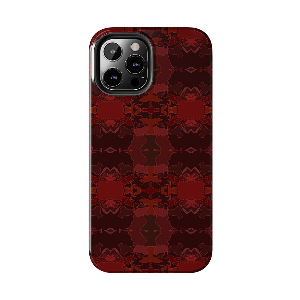 Tough Phone Cases - Red Kaleidoscope Pattern