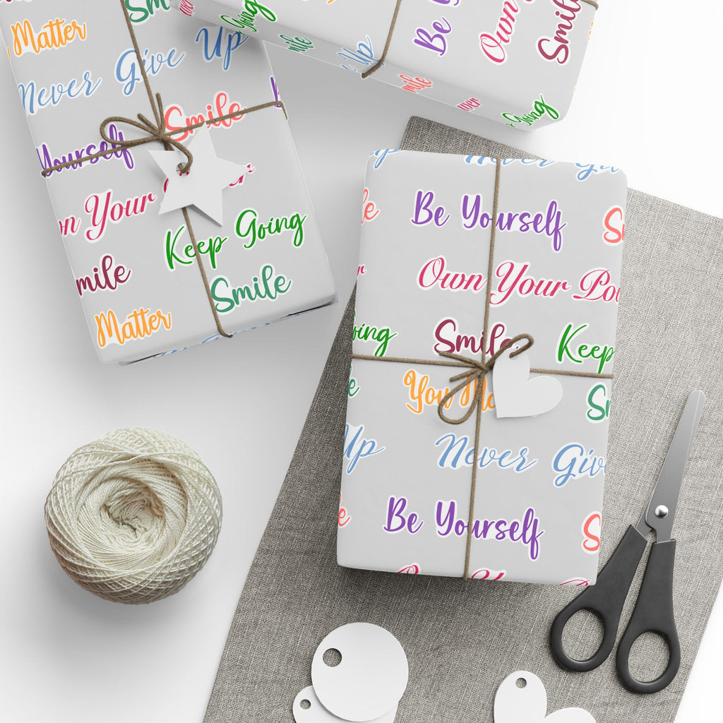 Wrapping Papers - Grey Inspo Word