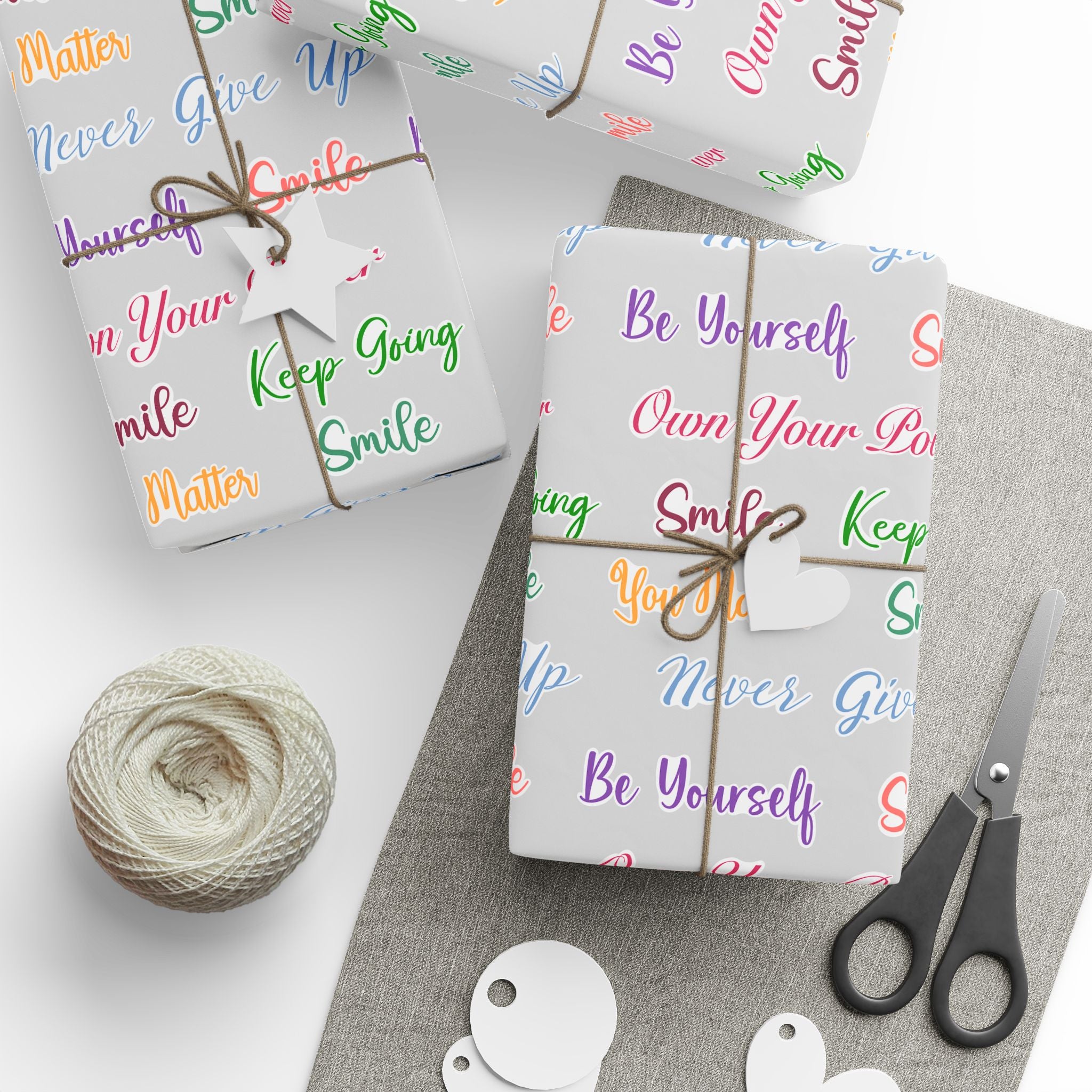 Wrapping Papers - Grey Inspo Word