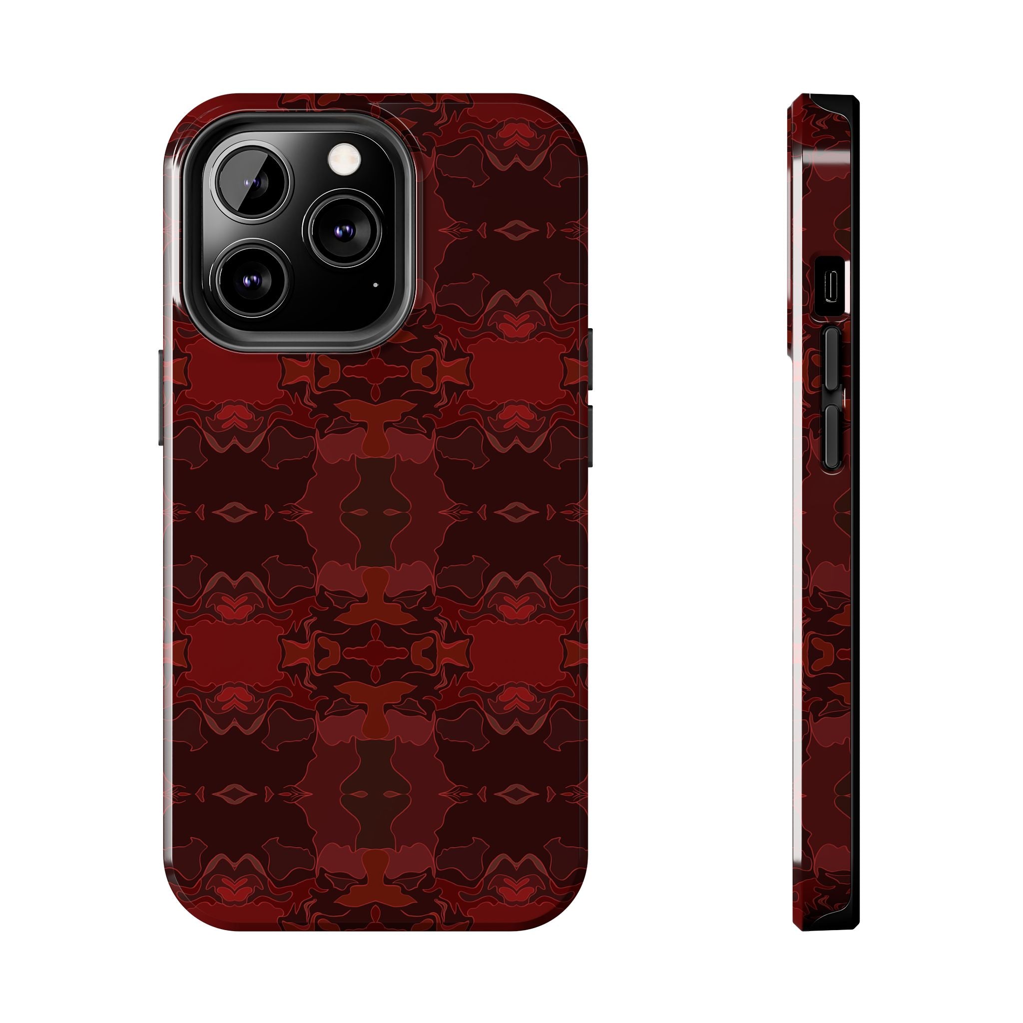 Tough Phone Cases - Red Kaleidoscope Pattern
