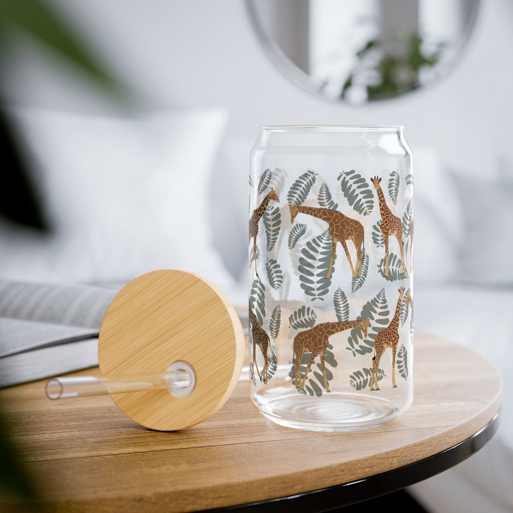 Sipper Glass, 16oz - Giraffe