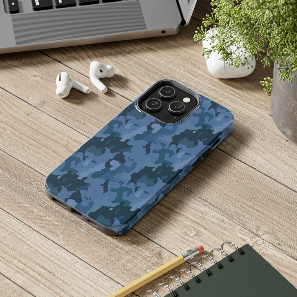 Tough Phone Cases - Blue Camo